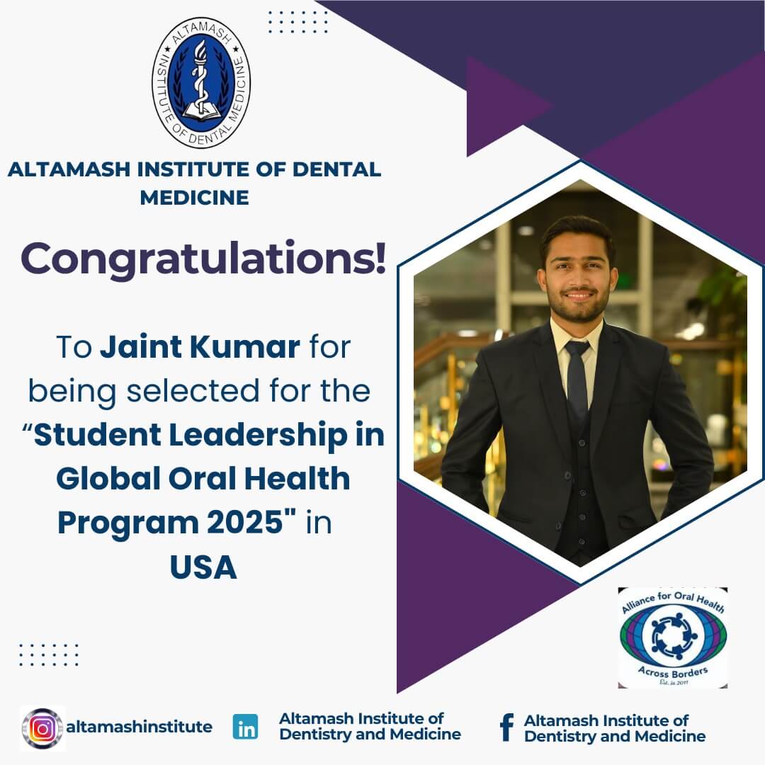 Jaint Kumar Selected Student Leadership in Global Oral Health Program